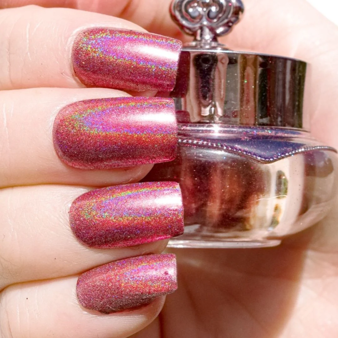 Pink Shatter - Holographic Nail Powder - Image 7